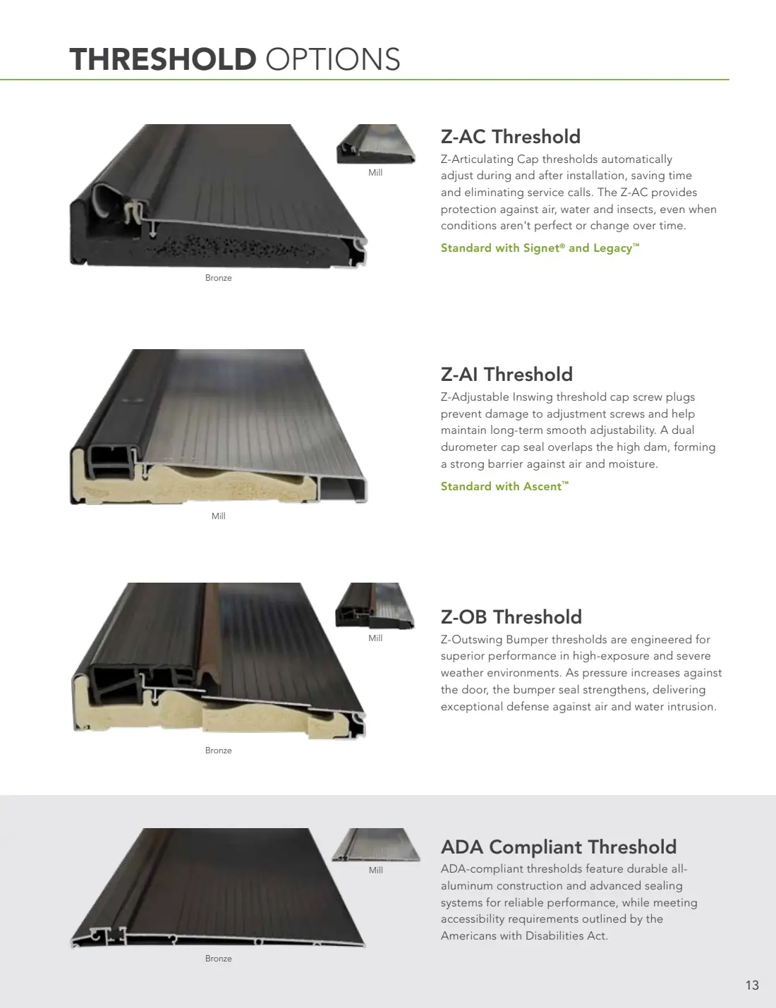 Entry Doors: Signet, Ascent & Legacy brochure, page 14