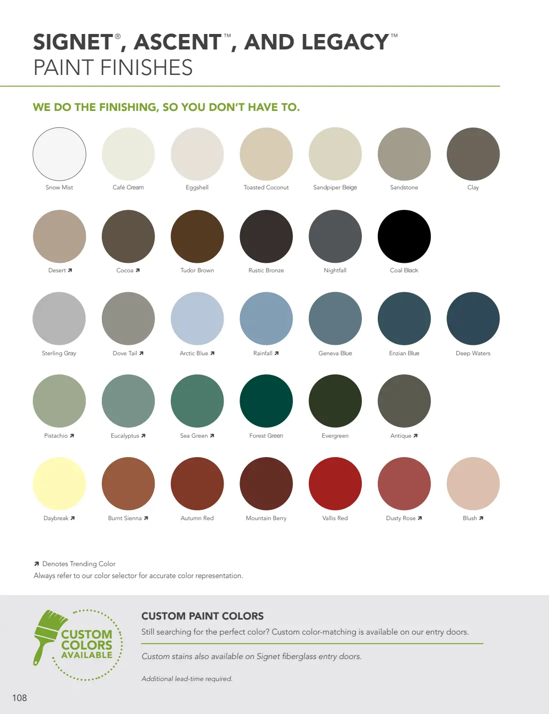 Colors, Stains & Hardware brochure, page 5