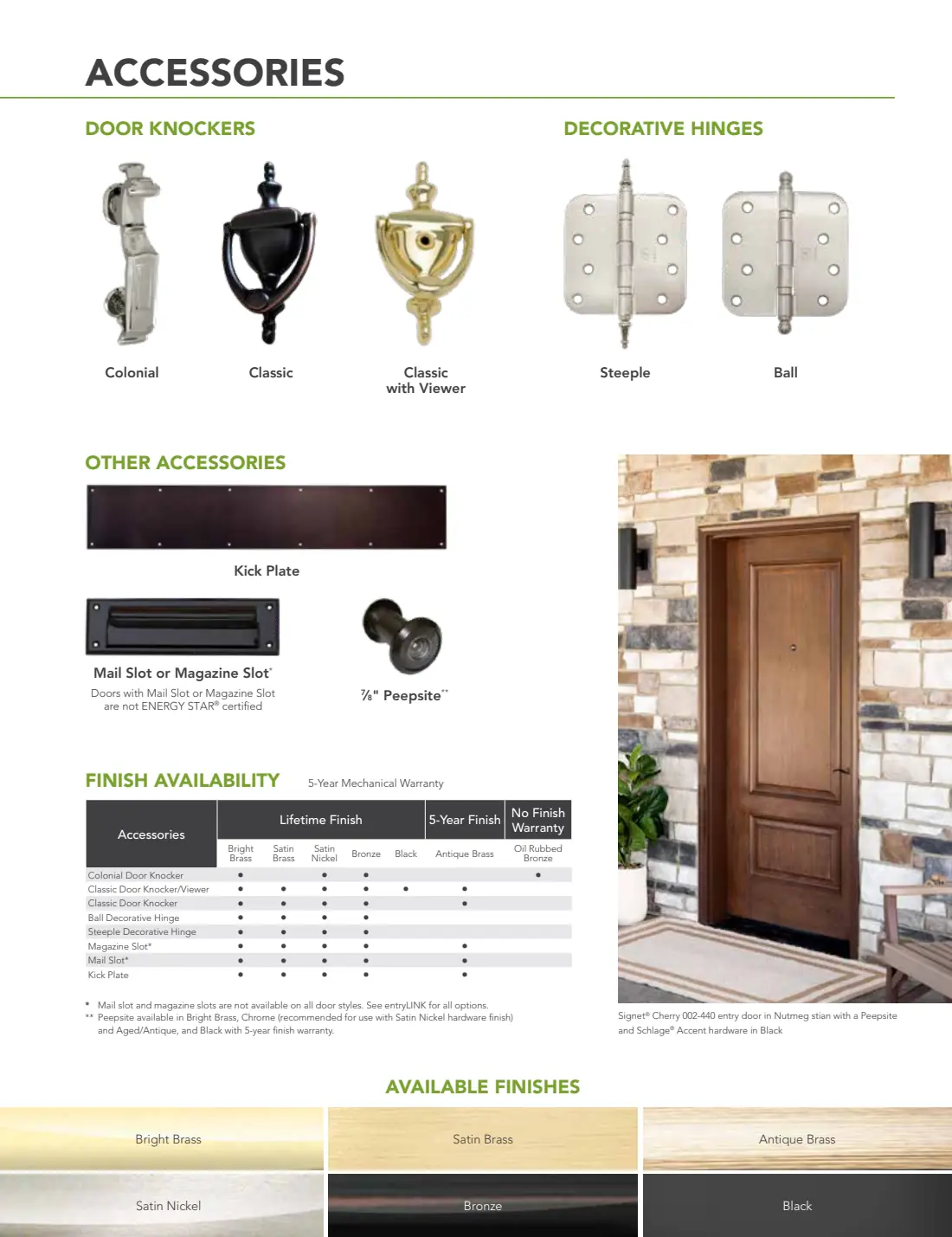 Colors, Stains & Hardware brochure, page 25
