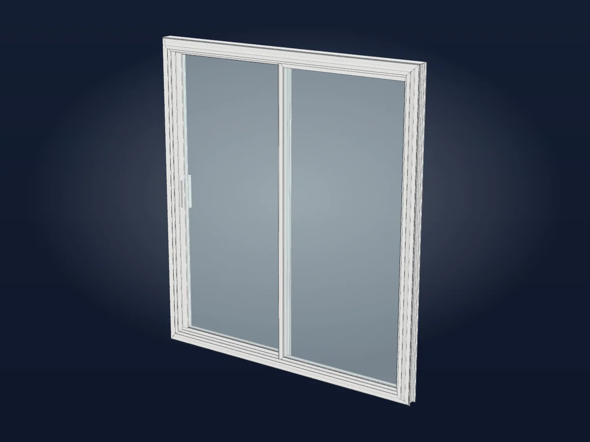 Patio door — 3-D model – Illustration
